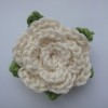 crochet rose brooch in cream