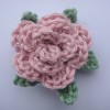 crochet rose brooch in pink